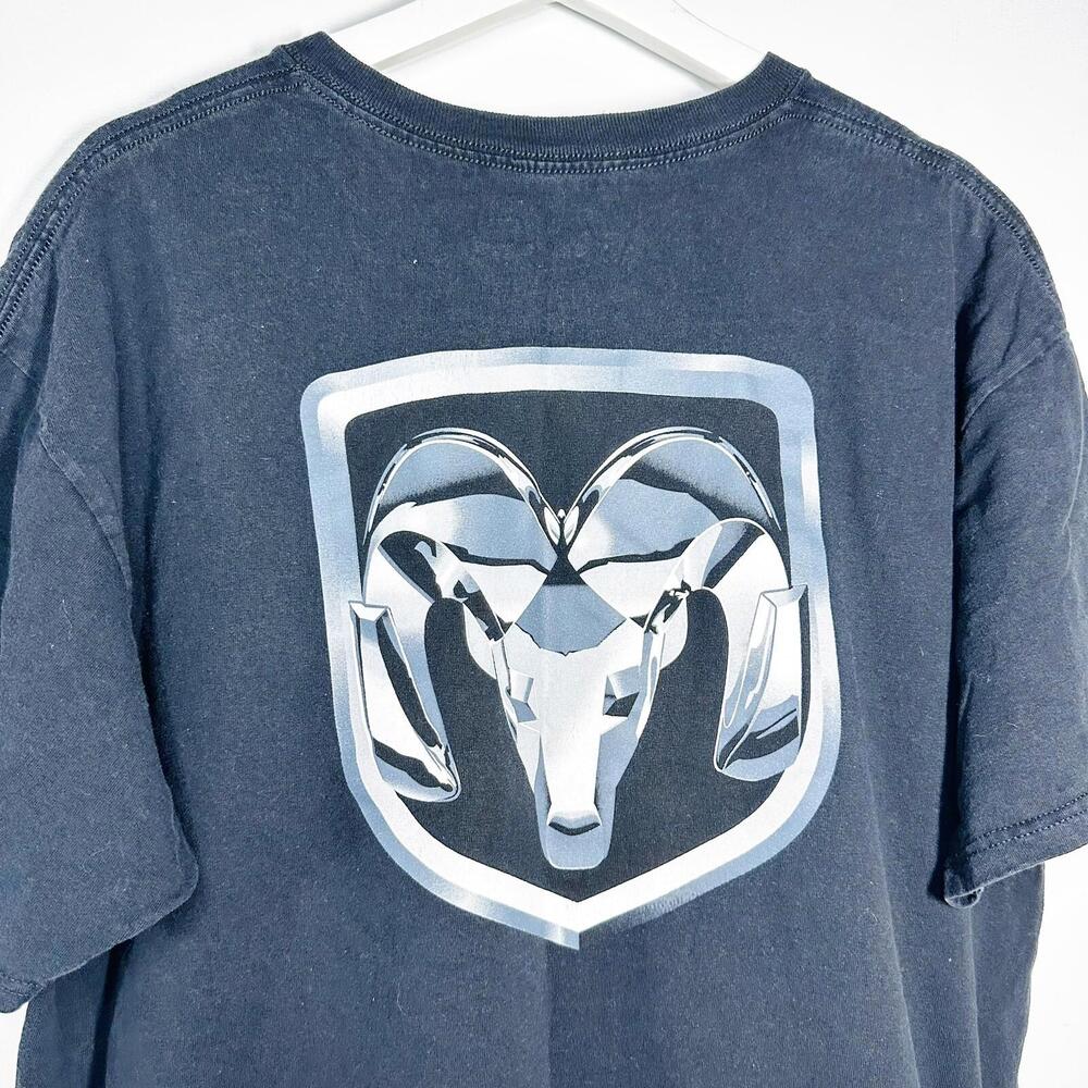 Dodge Ram Short Sleeve Graphic Logo T-Shirt Black Cotton Men Size XL - Picture 3 of 6